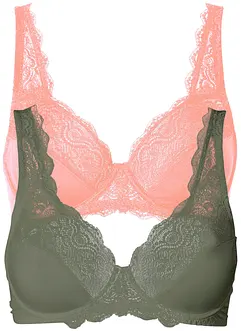 Bügel-BH mit zarter Spitze (2er Pack), bonprix Bügel-BH mit zarter Spitze (2er Pack), bonprix