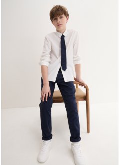 Ensemble festif 3 pièces garçon avec pantalon chino, chemise, cravate, bpc bonprix collection