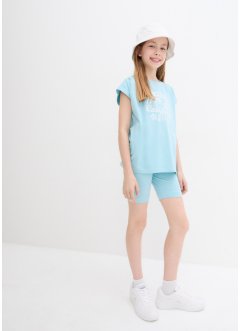 Mädchen Shirt +  Radler (2-tlg. Set) mit Bio-Baumwolle, bpc bonprix collection