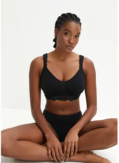 Lot de 2 soutiens-gorge d'allaitement sans armatures avec coton, bonprix Lot de 2 soutiens-gorge d'allaitement sans armatures avec coton, bonprix