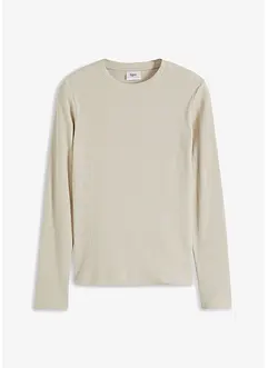 Geripptes Langarmshirt aus reiner Baumwolle, bonprix Geripptes Langarmshirt aus reiner Baumwolle, bonprix