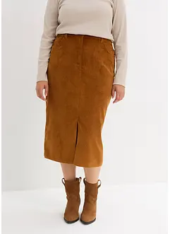 Stretch-Cord-Rock in Midilänge, bonprix Stretch-Cord-Rock in Midilänge, bonprix