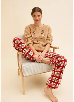 Pyjama en polaire avec haut brodé, bonprix Pyjama en polaire avec haut brodé, bonprix