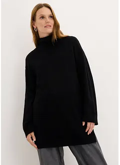 Long-Feinstrickpullover mit Seitenschlitzen aus Viskose-Mix, bonprix Long-Feinstrickpullover mit Seitenschlitzen aus Viskose-Mix, bonprix
