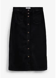 Stretch-Cordrock mit Knopfleiste, Midi-Länge, bonprix Stretch-Cordrock mit Knopfleiste, Midi-Länge, bonprix