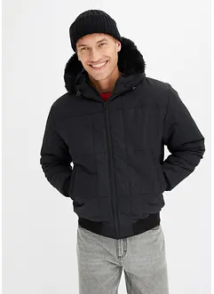 Steppjacke mit Fellkapuze in Blousonform, bonprix Steppjacke mit Fellkapuze in Blousonform, bonprix