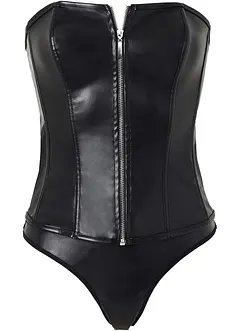 Corsage+String aus Lederimitat (2-tlg.Set), bonprix Corsage+String aus Lederimitat (2-tlg.Set), bonprix