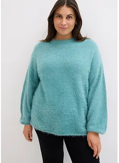 Pullover aus flauschigem Federgarn, bonprix Pullover aus flauschigem Federgarn, bonprix