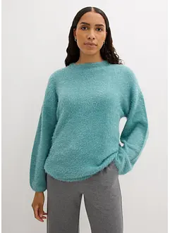 Pullover aus flauschigem Federgarn, bonprix Pullover aus flauschigem Federgarn, bonprix