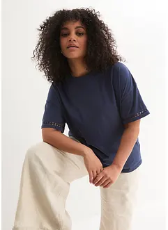 T-shirt avec finition dentelle aux manches, bonprix T-shirt avec finition dentelle aux manches, bonprix