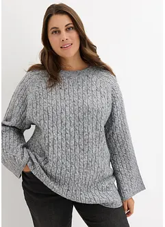 Oversize-Pullover mit Zopfmuster, bonprix Oversize-Pullover mit Zopfmuster, bonprix
