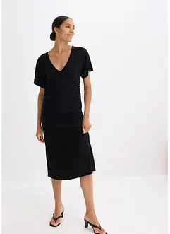 Robe en jersey côtelé, froncée sur le côté, bonprix Robe en jersey côtelé, froncée sur le côté, bonprix