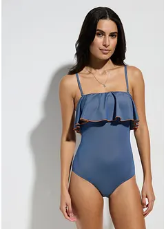 Bandeau Badeanzug in Jeansoptik, bonprix Bandeau Badeanzug in Jeansoptik, bonprix