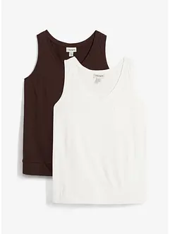 Tanktop aus reiner Bio-Baumwolle (2er Pack), bonprix Tanktop aus reiner Bio-Baumwolle (2er Pack), bonprix