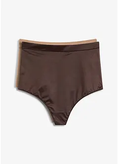 Lot de 2 strings sculptants en matière brillante, maintien léger, bonprix Lot de 2 strings sculptants en matière brillante, maintien léger, bonprix