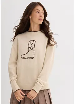 Feinstrickpullover mit überschnittener Schulter, bonprix Feinstrickpullover mit überschnittener Schulter, bonprix