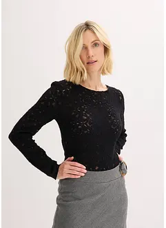 Spitzenbody mit flauschiger Oberfläche, bonprix Spitzenbody mit flauschiger Oberfläche, bonprix