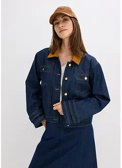 Veste en jean à col en velours côtelé, bonprix Veste en jean à col en velours côtelé, bonprix