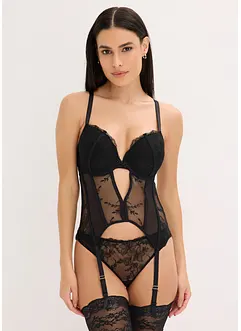 Corsage mit Bügel und String mit edler Stickerei (2-tlg.Set), bonprix Corsage mit Bügel und String mit edler Stickerei (2-tlg.Set), bonprix