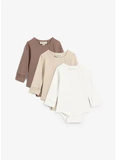 Langarmbody aus reiner Baumwolle zum Mitwachsen (3er Pack), bonprix Langarmbody aus reiner Baumwolle zum Mitwachsen (3er Pack), bonprix