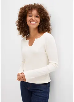 Kurzes Rippshirt mit reiner Bio-Baumwolle, bonprix Kurzes Rippshirt mit reiner Bio-Baumwolle, bonprix