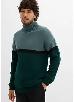 Rollkragenpullover im Colourblocking-Design, bonprix Rollkragenpullover im Colourblocking-Design, bonprix