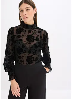 Langarmshirt mit leichter Transparenz, bonprix Langarmshirt mit leichter Transparenz, bonprix