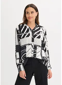 Chemisier en satin avec passepoils contrastants, bonprix Chemisier en satin avec passepoils contrastants, bonprix