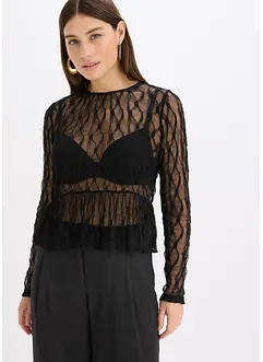 Langarmshirt aus Spitze, bonprix Langarmshirt aus Spitze, bonprix