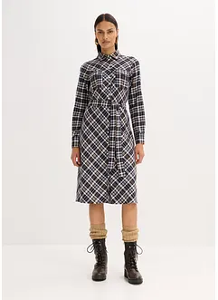 Hemdblusenkleid aus softem Flanell, bonprix Hemdblusenkleid aus softem Flanell, bonprix