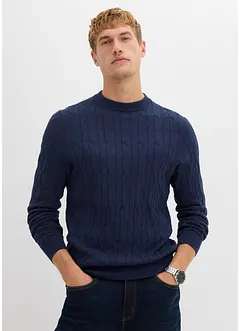 Pull en maille torsadée 100% coton, bonprix Pull en maille torsadée 100% coton, bonprix