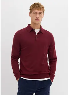 Pull polo en fine maille avec laine mérinos, slim, bonprix Pull polo en fine maille avec laine mérinos, slim, bonprix