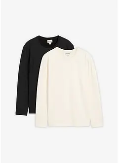 Lot de 2 T-shirts manches longues chauds, slim, bonprix Lot de 2 T-shirts manches longues chauds, slim, bonprix