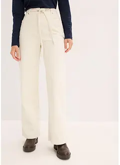 Pantalon large en velours côtelé avec ceinture à nouer, bonprix Pantalon large en velours côtelé avec ceinture à nouer, bonprix