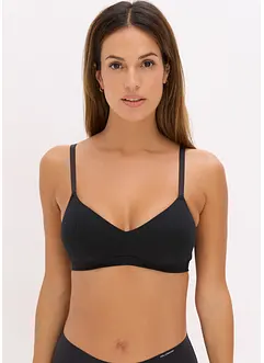 Gepolstertes Bralette ohne Bügel aus gerippter Bio-Baumwolle, bonprix Gepolstertes Bralette ohne Bügel aus gerippter Bio-Baumwolle, bonprix