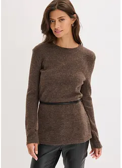 T-shirt manches longues en maille avec ceinture à nouer, bonprix T-shirt manches longues en maille avec ceinture à nouer, bonprix