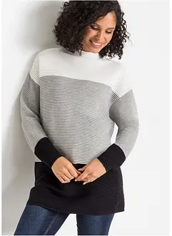 Gestreifter Long-Pullover, bonprix Gestreifter Long-Pullover, bonprix