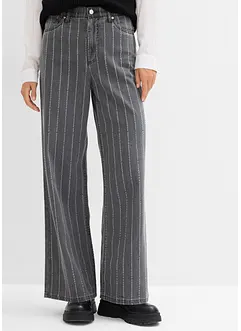Wide-Leg-Jeans High Waist mit Destroyed Effekten, bonprix Wide-Leg-Jeans High Waist mit Destroyed Effekten, bonprix