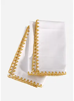 Stoffservietten aus Bio Baumwolle mit Glanz Bordüre (4er Pack), bonprix Stoffservietten aus Bio Baumwolle mit Glanz Bordüre (4er Pack), bonprix