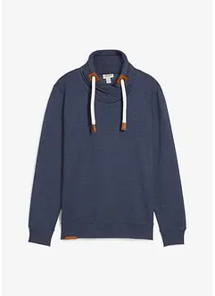 Schalkragen-Sweatshirt mit Lederimitat Details, bonprix Schalkragen-Sweatshirt mit Lederimitat Details, bonprix