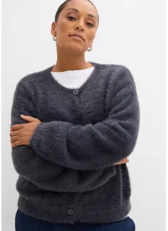 Gilet en maille poilue de viscose mélangée, bonprix Gilet en maille poilue de viscose mélangée, bonprix