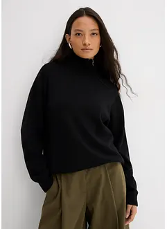 Pullover aus Viskose-Mix mit Reißverschlussdetail, bonprix Pullover aus Viskose-Mix mit Reißverschlussdetail, bonprix