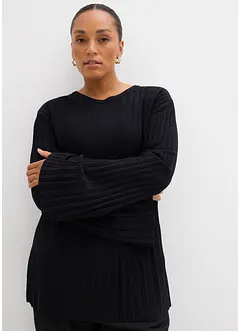 Plissierter Feinstrickpullover aus Viskose-Mix, bonprix Plissierter Feinstrickpullover aus Viskose-Mix, bonprix