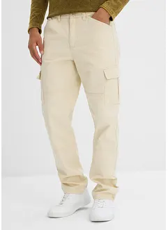 Pantalon cargo droit en toile de coton, loose, bonprix Pantalon cargo droit en toile de coton, loose, bonprix