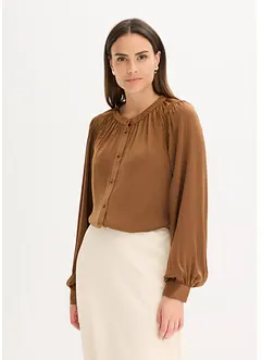 Blouse en satin avec galons en dentelle, bonprix Blouse en satin avec galons en dentelle, bonprix