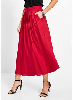 Jupe longue en viscose avec taille élastique et lien à nouer, bonprix Jupe longue en viscose avec taille élastique et lien à nouer, bonprix