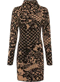 Robe en maille ajustée à col montant, bonprix Robe en maille ajustée à col montant, bonprix