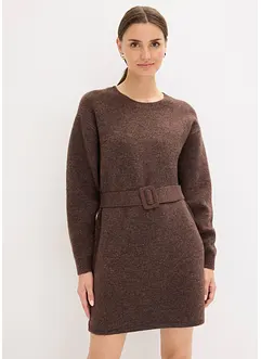 Kurzes Strickkleid mit softem Wollanteil und Gürtel, bonprix Kurzes Strickkleid mit softem Wollanteil und Gürtel, bonprix