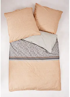 Parure de lit en percale avec rayures et ornements, bonprix Parure de lit en percale avec rayures et ornements, bonprix
