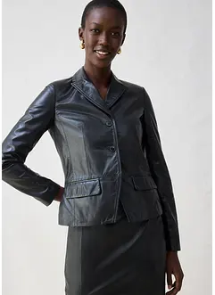 Blazer court en cuir d’agneau nappa, bonprix Blazer court en cuir d’agneau nappa, bonprix